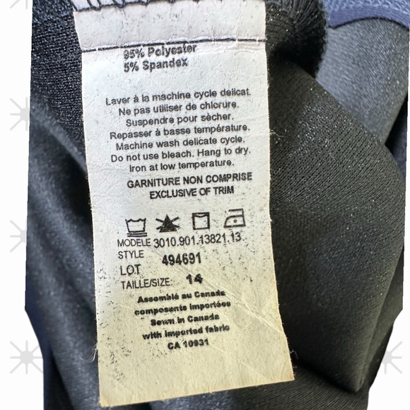 350 - Women's Laura Navy Blue Dress - Picture 12 of 13